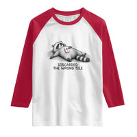 Funny Raccoon Mahjong Lovers Raglan Shirt Discarded The Wrong Tile