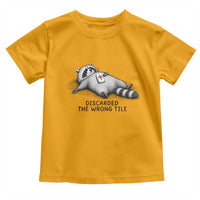 Funny Raccoon Mahjong Lovers Toddler T Shirt Discarded The Wrong Tile