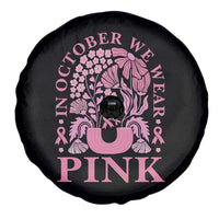 Breast Cancer Awareness Month Spare Tire Cover Boho Floral Vintage Floral Pink Ribbon