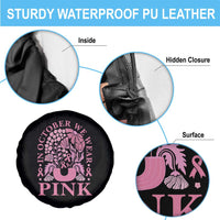 Breast Cancer Awareness Month Spare Tire Cover Boho Floral Vintage Floral Pink Ribbon