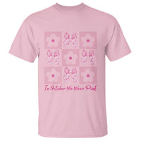 Breast Cancer Awareness Month T Shirt In October We Wear Pink Coquette Bow Boho Floral Gift For Mom - Wonder Print Shop