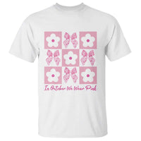 Breast Cancer Awareness Month T Shirt In October We Wear Pink Coquette Bow Boho Floral Gift For Mom - Wonder Print Shop