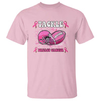 Tackle Football Breast Cancer Awareness T Shirt Pink Ribbon Boys Kid - Wonder Print Shop