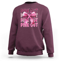 Football Pink Out Breast Cancer Awareness Sweatshirt Coquette Football - Wonder Print Shop