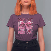 Football Pink Out Breast Cancer Awareness T Shirt For Women Coquette Football - Wonder Print Shop