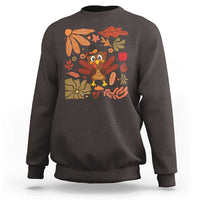 Thanksgiving Turkey Sweatshirt Retro Boho Floral Fall - Wonder Print Shop