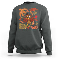 Thanksgiving Turkey Sweatshirt Retro Boho Floral Fall - Wonder Print Shop