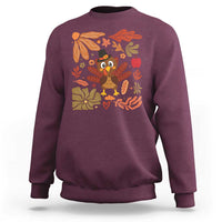 Thanksgiving Turkey Sweatshirt Retro Boho Floral Fall - Wonder Print Shop