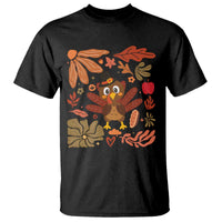 Thanksgiving Turkey T Shirt Retro Boho Floral Fall - Wonder Print Shop