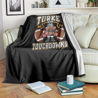 Thanksgiving Turkey And Touchdowns Football Throw Blanket Game Day - Wonder Print Shop