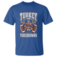 Thanksgiving Turkey And Touchdowns Football T Shirt Game Day - Wonder Print Shop