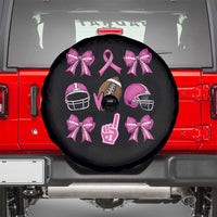 Football Breast Cancer Awareness Spare Tire Cover Football Coquette Bow Pink Ribbon Game Day