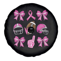 Football Breast Cancer Awareness Spare Tire Cover Football Coquette Bow Pink Ribbon Game Day