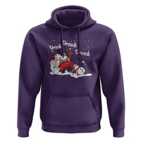 Funny Christmas Drinking Hoodie Xmas Party Drunk Santa Snowman Drinking Wine