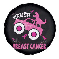 Crush Breast Cancer Awareness Spare Tire Cover Pink Ribbon Monster Truck Dinosaur