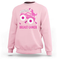 Crush Breast Cancer Awareness Sweatshirt Pink Ribbon Monster Truck Dinosaur - Wonder Print Shop