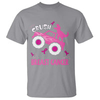 Crush Breast Cancer Awareness T Shirt Pink Ribbon Monster Truck Dinosaur - Wonder Print Shop