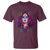 Dia De Los Muertos Catrina Day Of The Dead Sugar Skull T Shirt - Wonder Print Shop