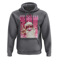 Pink Santa Retro Christmas Hoodie Blowing Bubble Pink Xmas Matching Family Group Party