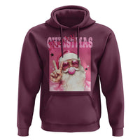 Pink Santa Retro Christmas Hoodie Blowing Bubble Pink Xmas Matching Family Group Party