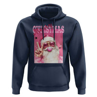 Pink Santa Retro Christmas Hoodie Blowing Bubble Pink Xmas Matching Family Group Party