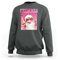 Pink Santa Retro Christmas Sweatshirt Blowing Bubble Pink Xmas Matching Family Group Party - Wonder Print Shop