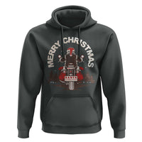 Motorcycle Christmas Hoodie Santa Riding to Town Merry Xmas