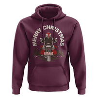 Motorcycle Christmas Hoodie Santa Riding to Town Merry Xmas