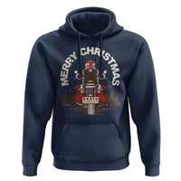 Motorcycle Christmas Hoodie Santa Riding to Town Merry Xmas
