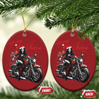 Girl Motorcycle Santa Christmas Ornament Lady Biker Merry Christmas - Wonder Print Shop