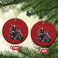 Girl Motorcycle Santa Christmas Ornament Lady Biker Merry Christmas - Wonder Print Shop
