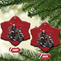 Girl Motorcycle Santa Christmas Ornament Lady Biker Merry Christmas - Wonder Print Shop