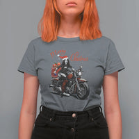 Girl Motorcycle Santa T Shirt For Women Lady Biker Merry Christmas - Wonder Print Shop