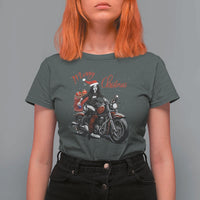 Girl Motorcycle Santa T Shirt For Women Lady Biker Merry Christmas - Wonder Print Shop