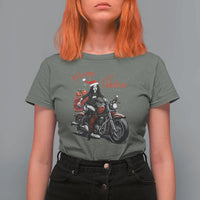 Girl Motorcycle Santa T Shirt For Women Lady Biker Merry Christmas - Wonder Print Shop