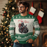 Girl Motorcycle Santa Ugly Christmas Sweater Lady Biker Merry Christmas - Wonder Print Shop