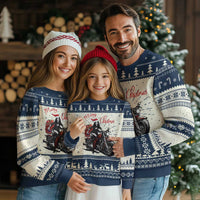 Girl Motorcycle Santa Ugly Christmas Sweater Lady Biker Merry Christmas - Wonder Print Shop