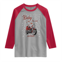 Funny Christmas Motorcycle Santa Raglan Shirt Xmas Motorbike Biker Gift