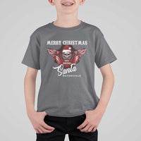Motorcycle Biker Santa T Shirt For Kid Merry Christmas Skull Xmas - Wonder Print Shop