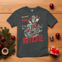 Funny Biker Christmas T Shirt Oh What Fun It Is To Ride Santa Riding On A Motorcycle - Wonder Print Shop