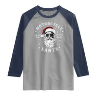 Funny Christmas Motorcycle Santa Raglan Shirt No Ride No Life Motorbike Rider Grandpa