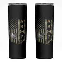 Personalized Vintage U.S. Army Dad Skinny Tumbler Custom Name Tag Proud Military Family Member Soldier Graduation