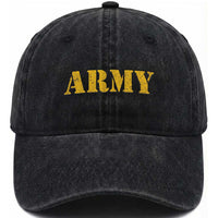 Army Washed Cotton Baseball Cap Military Training PT Exercise Workout Gear Veterans Service