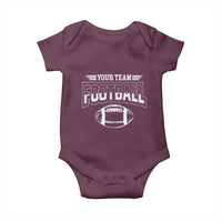 Custom Football Team Name Baby Onesie Personalized Game Day Mom High School Cheer Mom - Wonder Print Shop