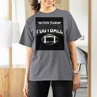 Custom Football Team Name T Shirt For Women Personalized Game Day Mom High School Cheer Mom - Wonder Print Shop