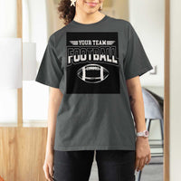 Custom Football Team Name T Shirt For Women Personalized Game Day Mom High School Cheer Mom - Wonder Print Shop