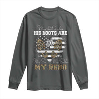 Personalized Army Mom Long Sleeve Shirt Custom Name Proud Military Family US Flag