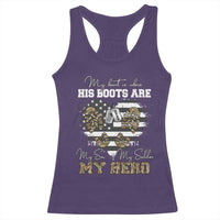 Personalized Army Mom Racerback Tank Top Custom Name Proud Military Family US Flag