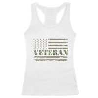 Veteran Racerback Tank Top Retro Patriotic Army Camouflage US Flag