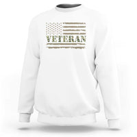 Veteran Sweatshirt Retro Patriotic Army Camouflage US Flag